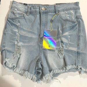 Elite Jeans Distressed Womens Super High Rise Shorts Sz 11/30 NWT